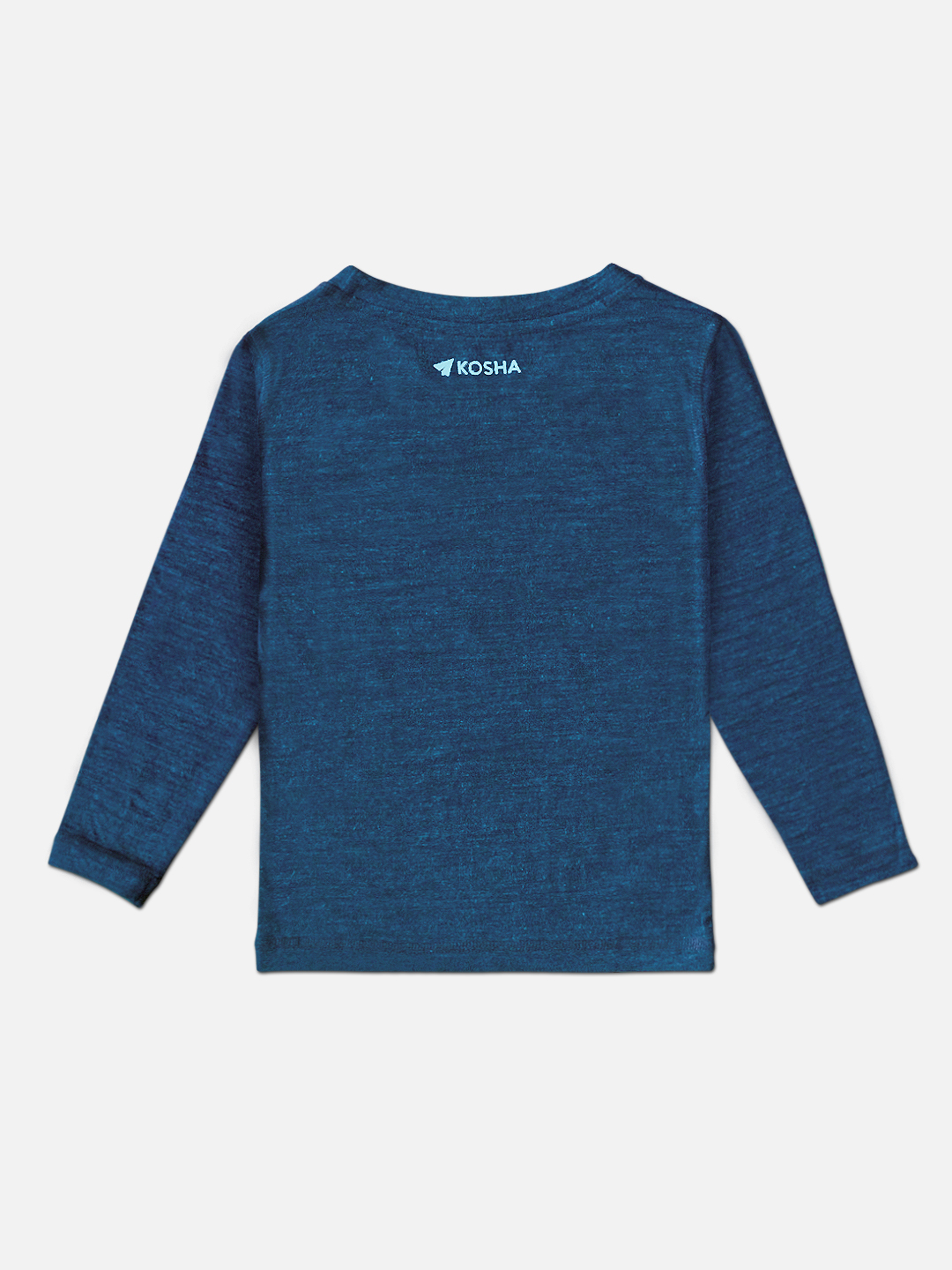Blue Merino Wool and Bamboo Full Sleeves Thermal Top | Unisex 